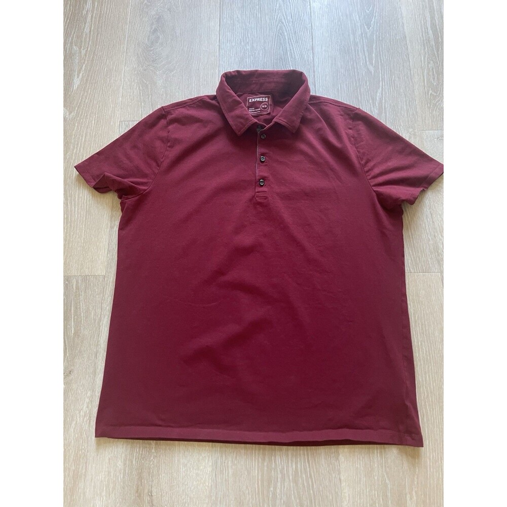 Express Polo Shirt Mens Maroon New Stretch Moisture Wicking Short Sleeve XL